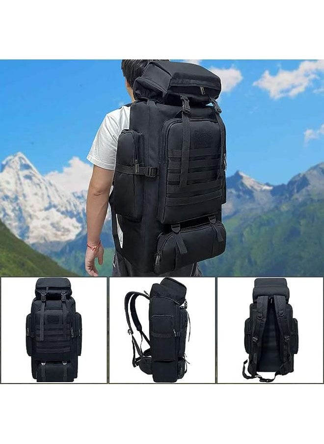 Arabest - 80L Camping Hiking Military Tactical Backpack, Adjustable Water Resistant Large Capacity Travel Daypacks Outdoor Rucksack - Image 1