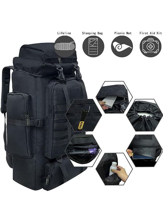 Arabest - 80L Camping Hiking Military Tactical Backpack, Adjustable Water Resistant Large Capacity Travel Daypacks Outdoor Rucksack - Image 1