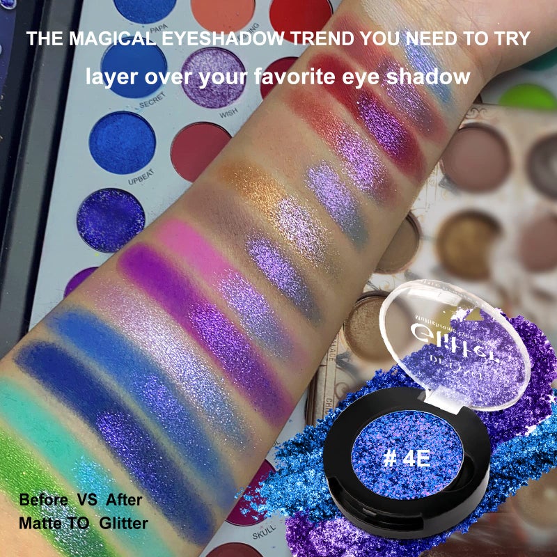 Afflano Holographic Eyeshadow Glitter, Color Change Multichrome Eyeshadow Silver Blue Shimmer Metallic Eye Makeup, Sparkling Pigment Chameleon Duo Chrome Eye shadow for Blue Eye Makeup - Image 5