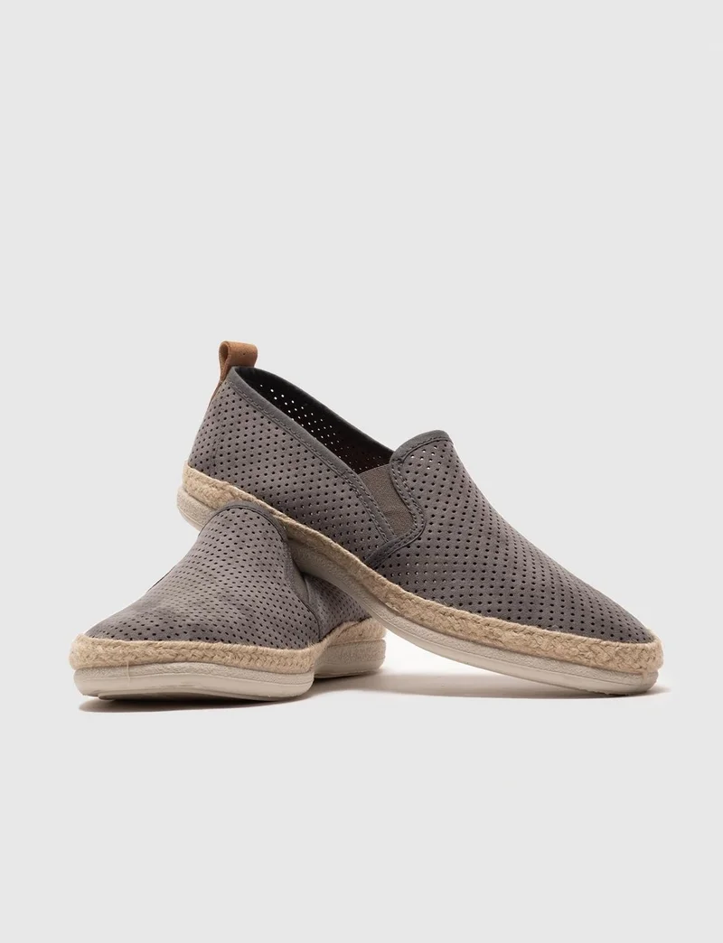 Cabani Gray Wicker Detailed Men's Casual Shoes