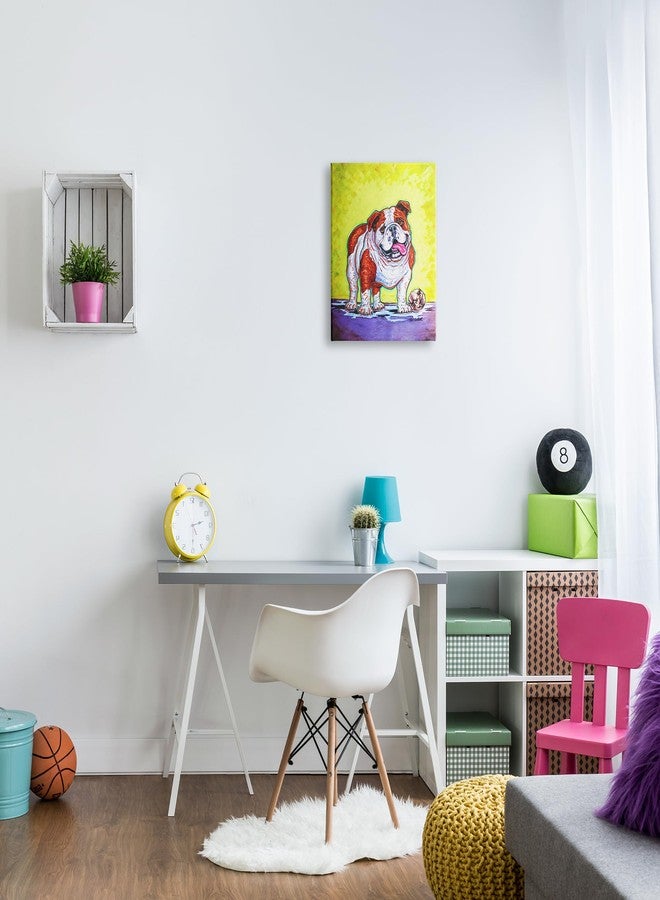 Stupell Industries Bulldog with Baseball Canvas Wall Art Design by Pat Cockrell - Image 2