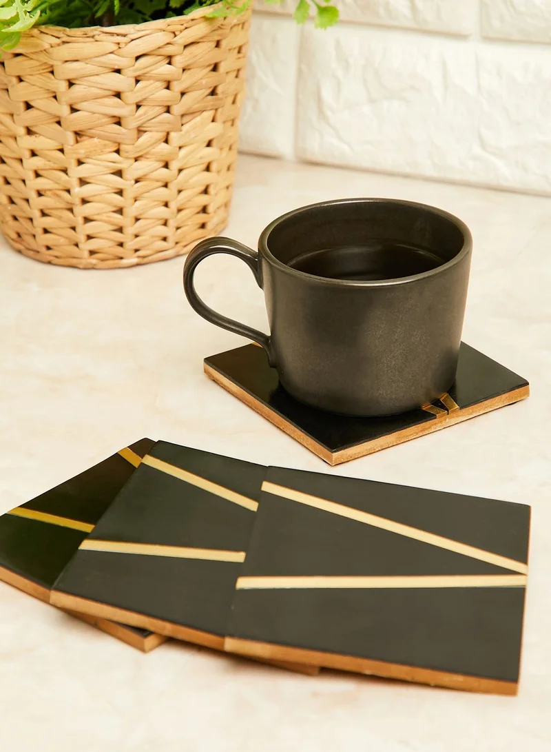 Noire Edit Set Of 4 Square Coasters