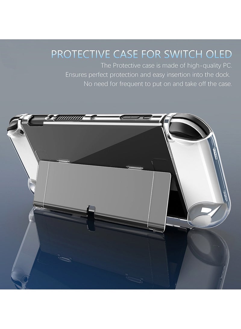Clear Case for Nintendo Switch Oled Game Controller Cover Transparent TPU Soft + PC Hard Button Case Protective Crystal Shell  - Image 4