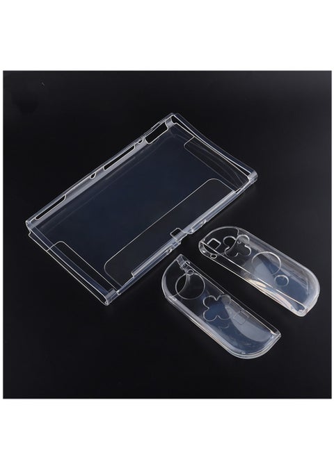 Clear Case for Nintendo Switch Oled Game Controller Cover Transparent TPU Soft + PC Hard Button Case Protective Crystal Shell