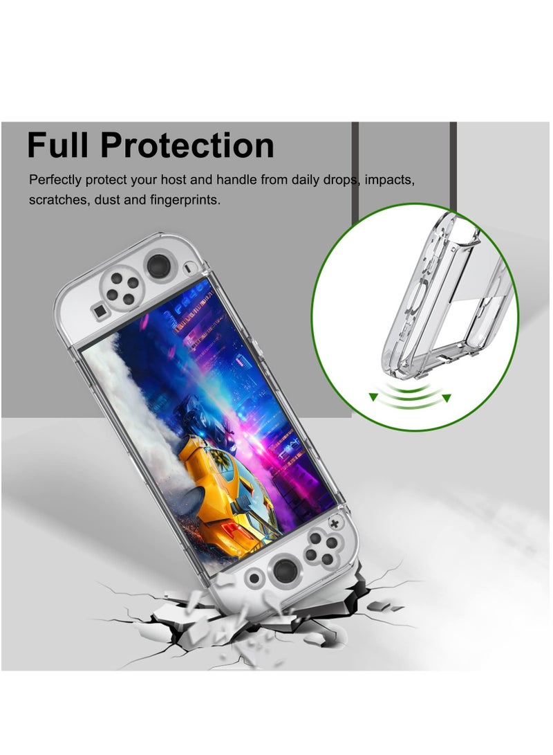 Clear Case for Nintendo Switch Oled Game Controller Cover Transparent TPU Soft + PC Hard Button Case Protective Crystal Shell  - Image 2