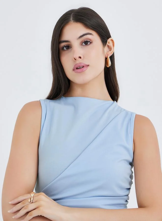 Styli Plain Sleeveless Mermaid Hem Maxi Dress