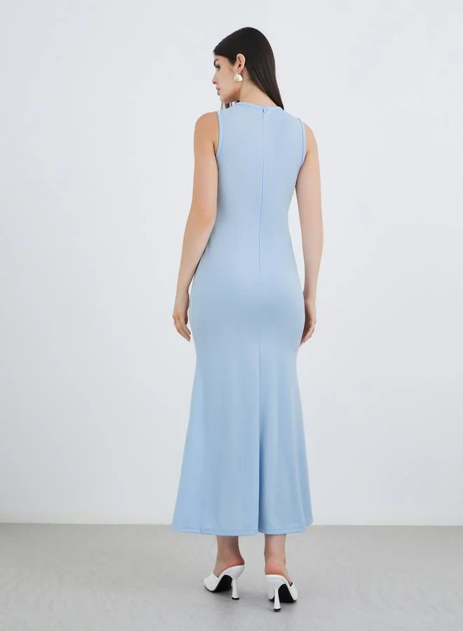 Styli Plain Sleeveless Mermaid Hem Maxi Dress