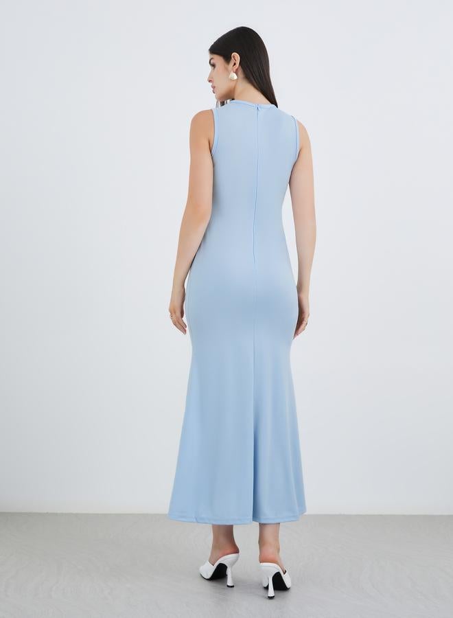 Styli Plain Sleeveless Mermaid Hem Maxi Dress - Image 5