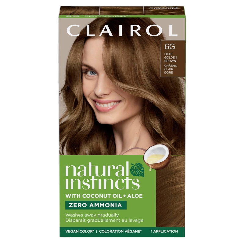 Clairol Natural Instincts Demi-Permanent Hair Dye, 6G Light Golden Brown Hair Color, Pack of 1 - Image 1