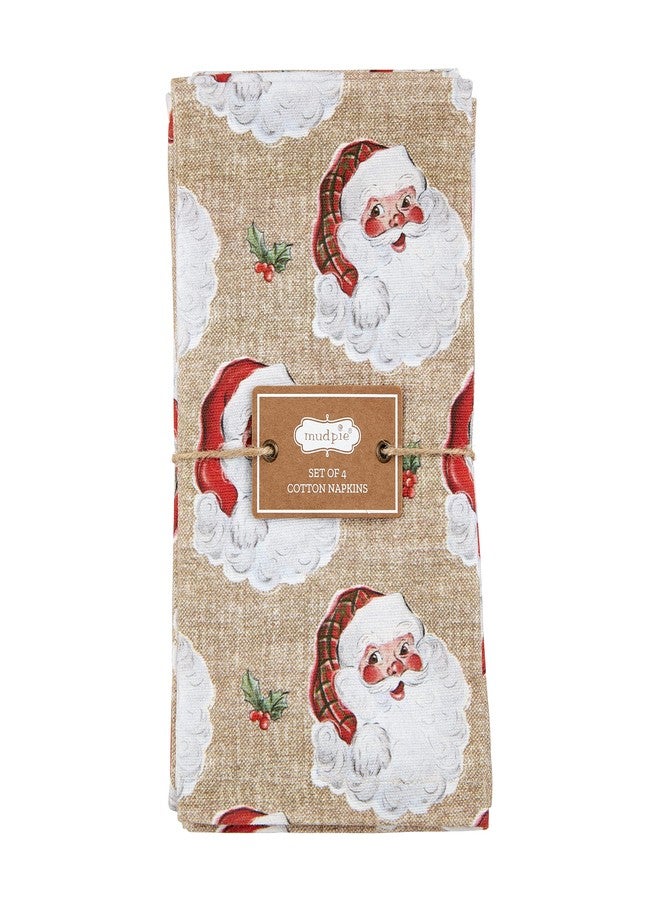 Mud Pie Printed Vintage Santa Napkins; 18" x 18"