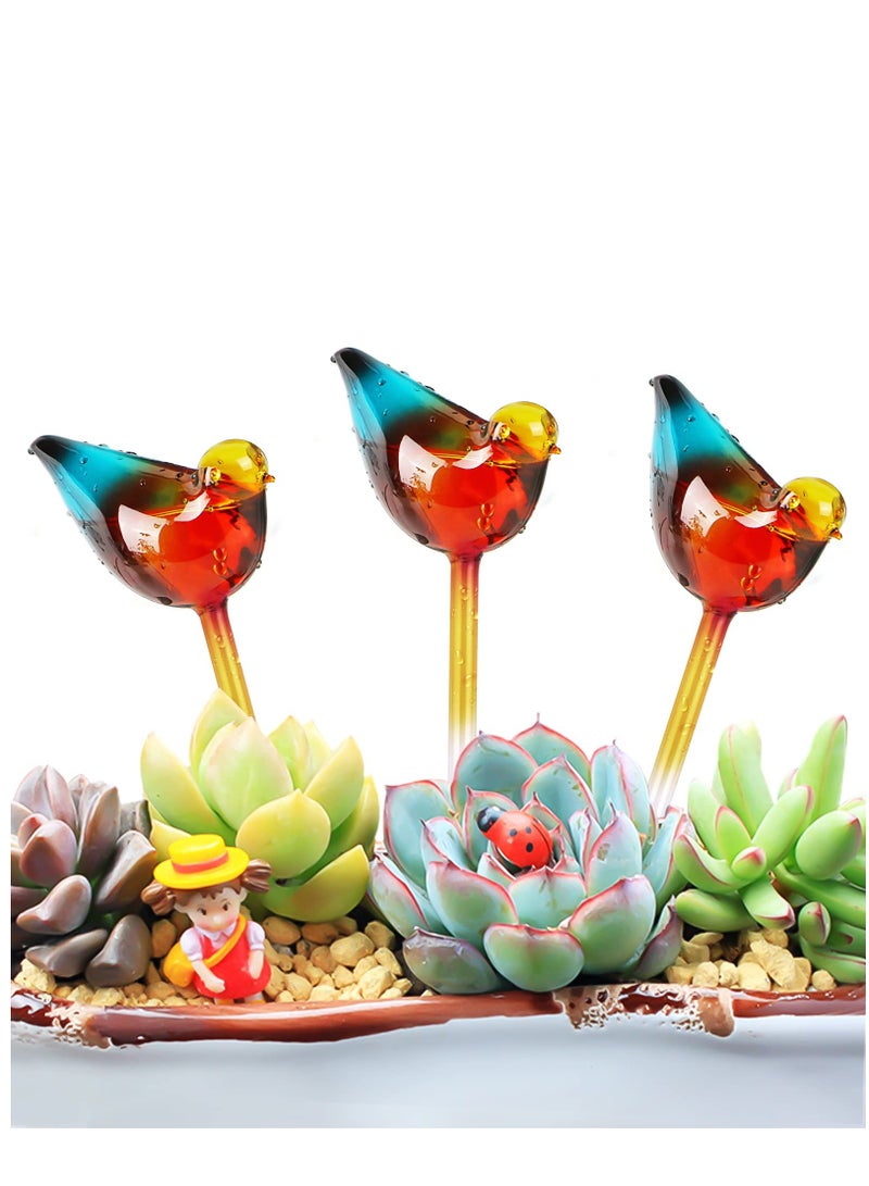 KASTWAVE Automatic Plant Watering Globes, 3pcs Self Watering Planter Insert Spikes, Automatic Plant Waterer System Devices, Watering Drip Irrigation Equipment Water Bulbs For Indoor Outdoor Plants-Bird Shape - Image 1