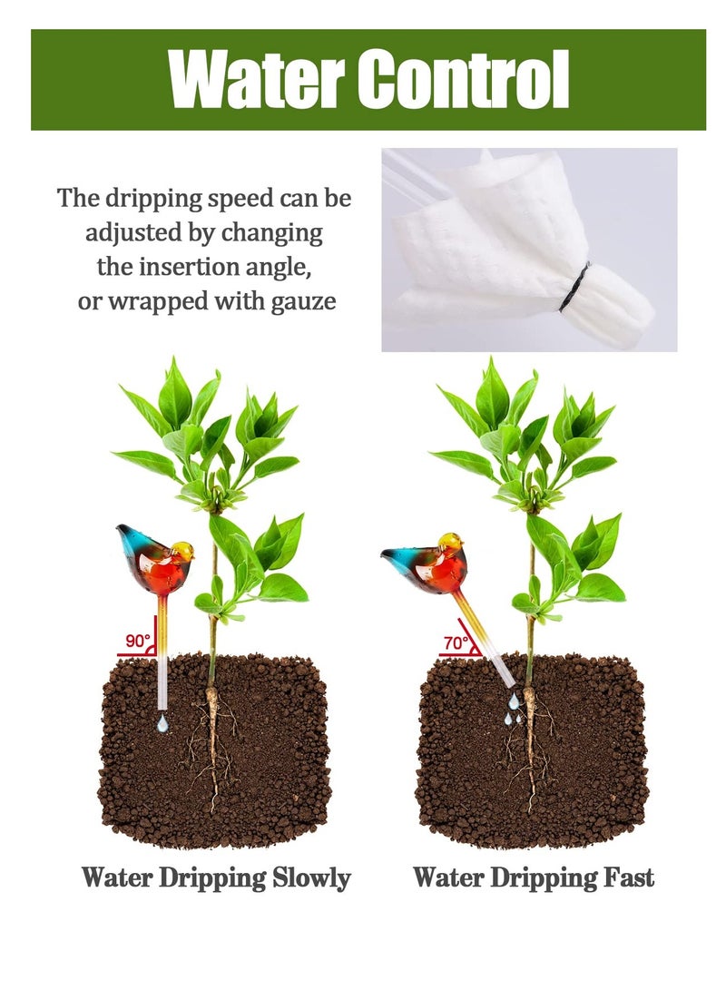 KASTWAVE Automatic Plant Watering Globes, 3pcs Self Watering Planter Insert Spikes, Automatic Plant Waterer System Devices, Watering Drip Irrigation Equipment Water Bulbs For Indoor Outdoor Plants-Bird Shape - Image 4