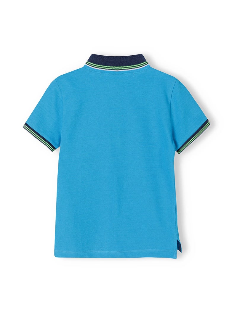 MINOTI Boys' Short Sleeve Polo Shirt with Button Placket - Image 2
