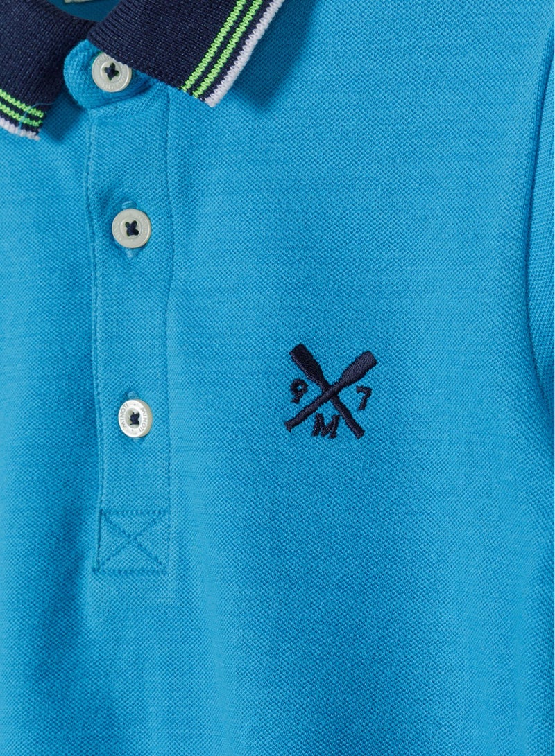 MINOTI Boys' Short Sleeve Polo Shirt with Button Placket - Image 3