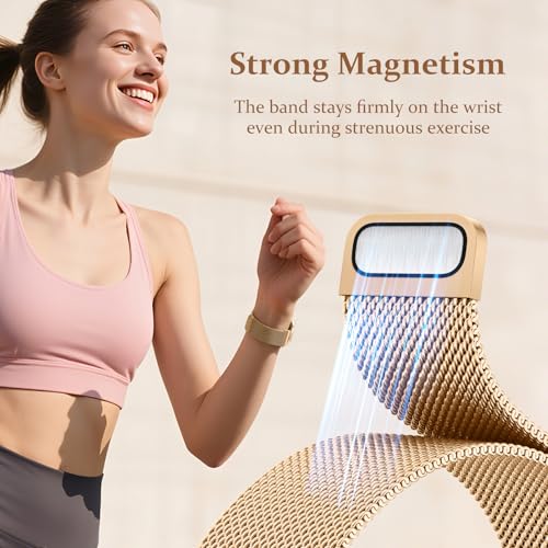 Dirrelo Metal Bands Compatible for Samsung Galaxy Watch 8, Galaxy Watch 8 Classic Smartwatch for Women Men, Solid Stainless Steel Adjustable Strap Replacement Wristband Breathable Watch 8 Classic, Rose Gold - Image 4