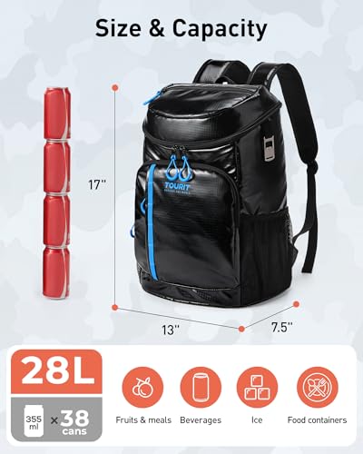 TOURIT Backpack Cooler Insulated 30 Cans Lightweight Leak Proof Travel Cooler Bag Soft Waterproof Cooler Backpack for Men Women Camping Hiking Beach Travel Picnic - Image 3