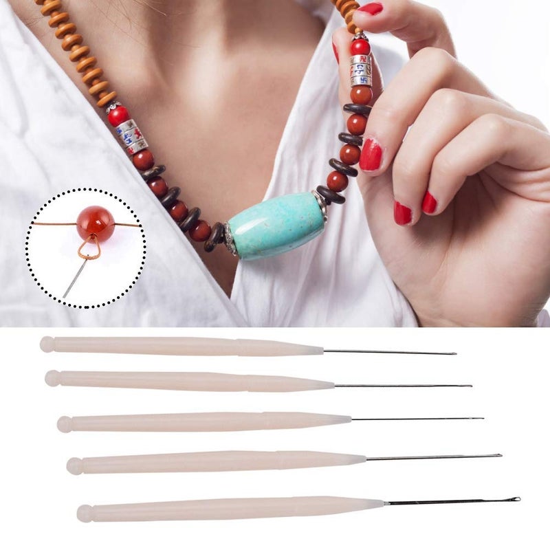 Jasol 2pics Beading Needles, Jewelry Crochet Beads, Three-Way Crochet Hook​ Tools, Threading String Needles for Bracelet Jewelry Making Lock Type - Image 3