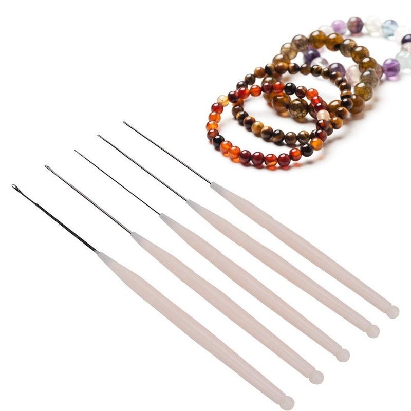 Jasol 2pics Beading Needles, Jewelry Crochet Beads, Three-Way Crochet Hook​ Tools, Threading String Needles for Bracelet Jewelry Making Lock Type - Image 2