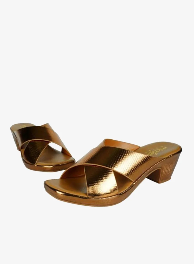 Michelle Morgan Bronze 092-2810 Michelle Morgan Ladies Block Heel Sandals 114ZD126 for Women | Best Price UAE