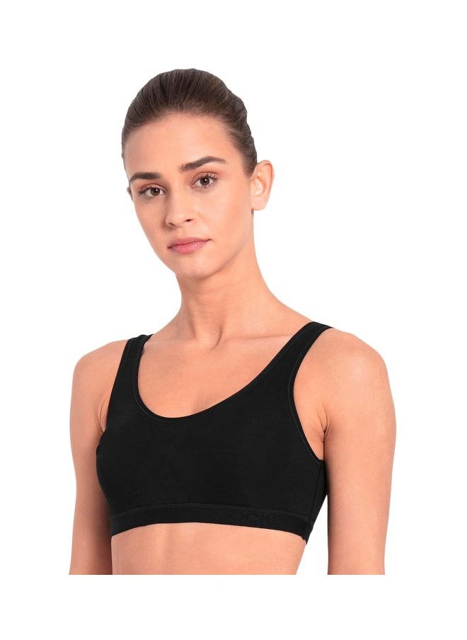 JOCKEY - Jockey 1376 Women Wire free Non Padded Super Combed Cotton Elastane Stretch Full Coverage Slip On Active Bra with Wider Straps and Moisture Move Treatment - Image 1