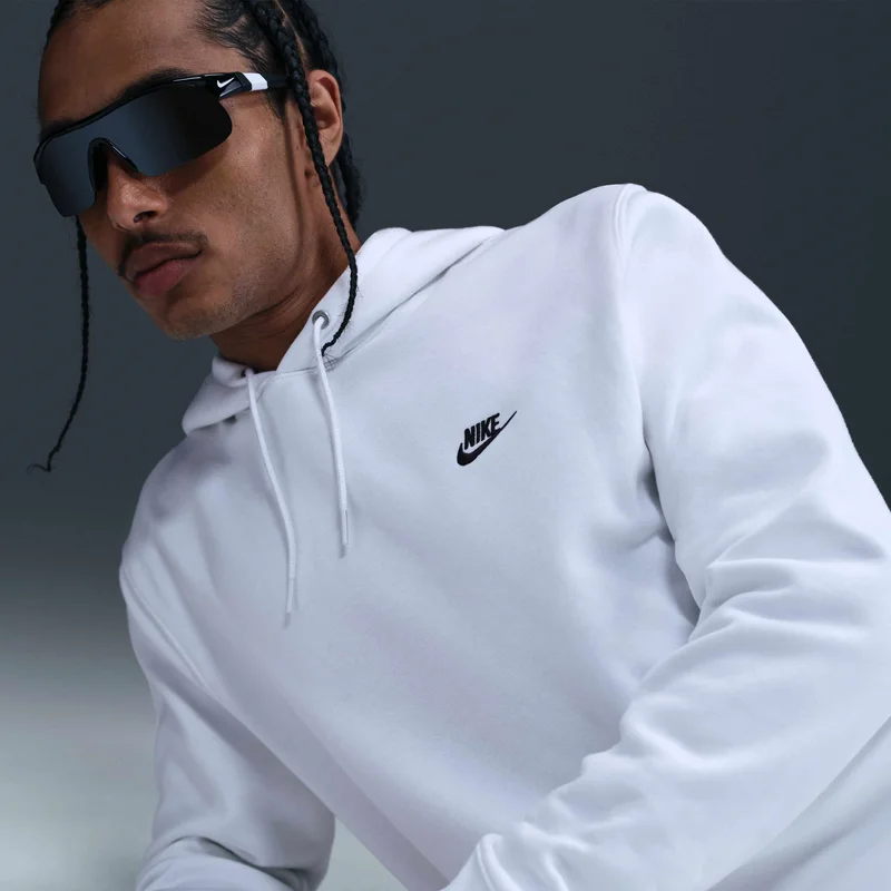 Nike White Men's Club Hoodie for Men | Best Price UAE