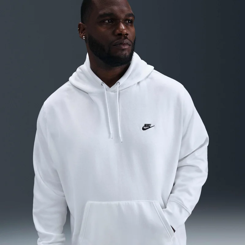 Nike White Men's Club Hoodie for Men | Best Price UAE