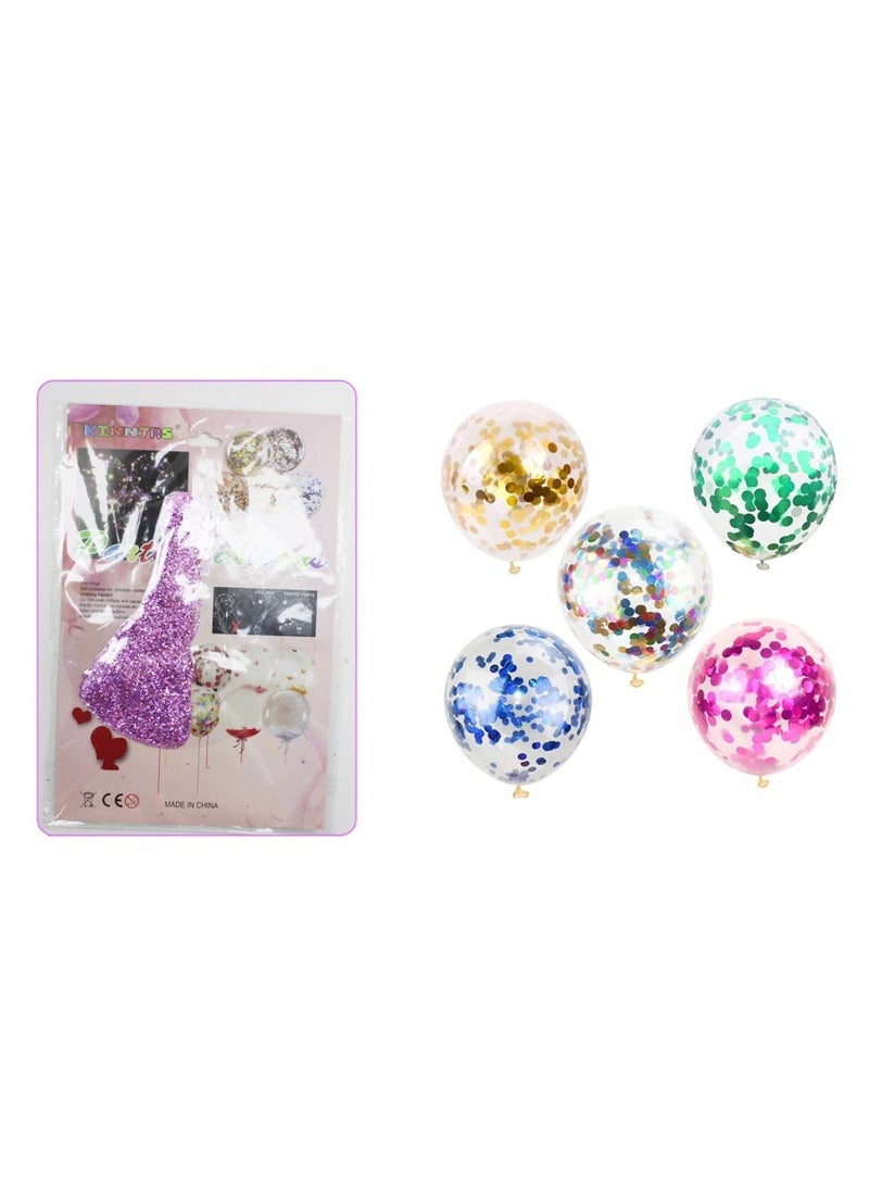 PARTY FUN Bobo Balloon 20" Pink Color With Led+Glitter 1Set/Card - Image 3