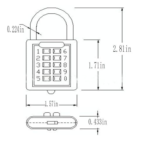 TEMEILI MIONI 10 Digit Push Button Combination Padlock, 5 Digit Locking Mechanism,Blue (2 Blue) - Image 2