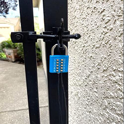 TEMEILI MIONI 10 Digit Push Button Combination Padlock, 5 Digit Locking Mechanism,Blue (2 Blue) - Image 5