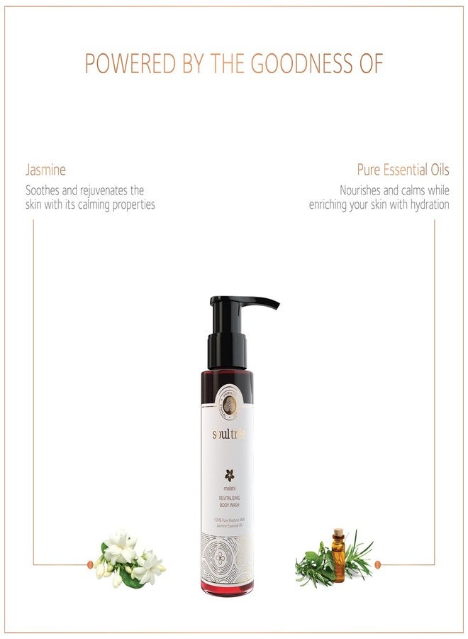 SoulTree Malatii Revitalising Body Wash, 100ml | 100% Ayurvedic Ingredients with Jasmine & Pure Essential Oils | Refreshing, Revitalising & Skin-Softening Body Cleanser | Free from Parabens, Silicones & Synthetic Fragrances - Image 2