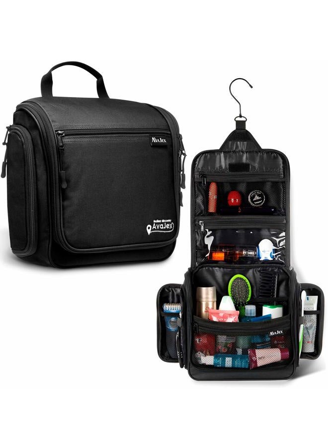 AvaJex Travel Toiletry Bag for Men and Women - Large Hanging Toiletry Organizer - Waterproof Hygiene Bag with Metal XXL Swivel Hook, YKK Zippers and 19 Compartments for Toiletries, Makeup, Cosmetics - Image 1