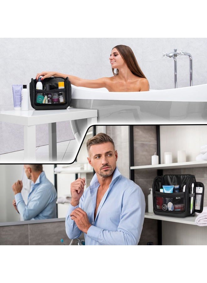AvaJex Travel Toiletry Bag for Men and Women - Large Hanging Toiletry Organizer - Waterproof Hygiene Bag with Metal XXL Swivel Hook, YKK Zippers and 19 Compartments for Toiletries, Makeup, Cosmetics - Image 3
