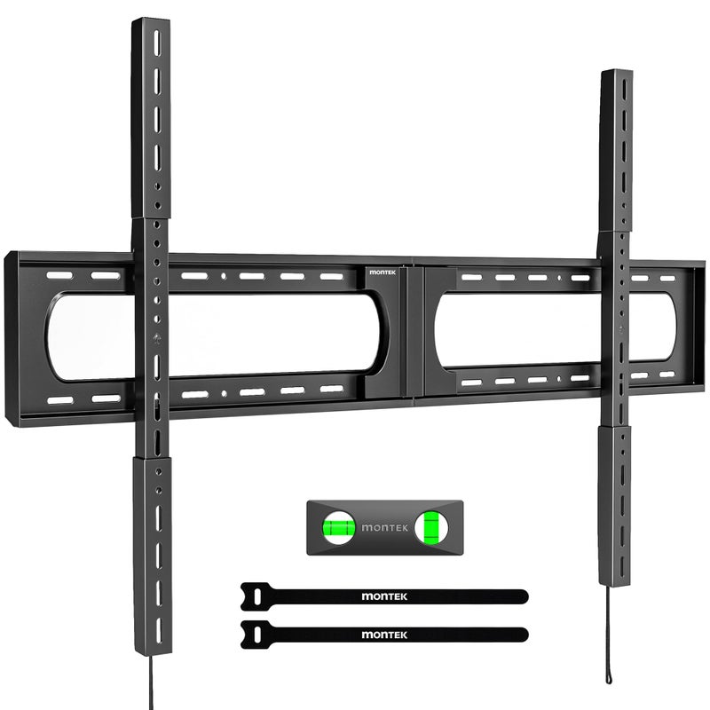monTEK Heavy Duty XXL Fixed TV Wall Mount for 37â€“140" Flat & Curved TVs up to 300 lbs, 4Ã— Load Tested, 1.25" Ultra Slim Low Profile Bracket, Fits 16"/18"/24" Wood Studs,VESA 1200Ã—800mm TM1007W-XLF - Image 1
