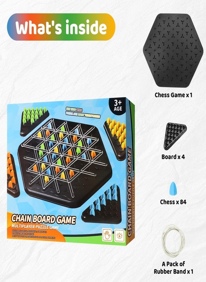 FALMAGU Large Size Chain Triangle Chess Game, Triggle Game, Board Game for Family Game Night - Family Board Games for Kids and Adults - 2-4 Players - Ages 3 Years and Up - Image 3