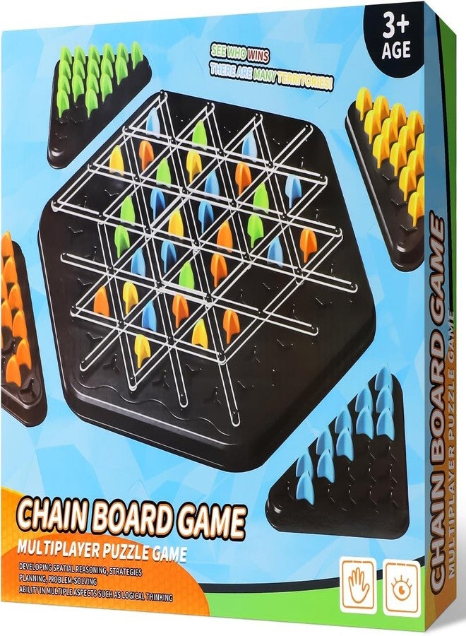 FALMAGU Large Size Chain Triangle Chess Game, Triggle Game, Board Game for Family Game Night - Family Board Games for Kids and Adults - 2-4 Players - Ages 3 Years and Up - Image 1