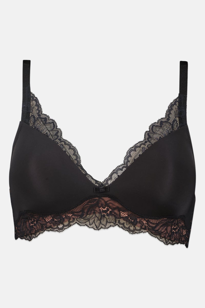 TRIUMPH حمالة صدر نسائية مبطنة بدون سلك، سوداء - Image 1