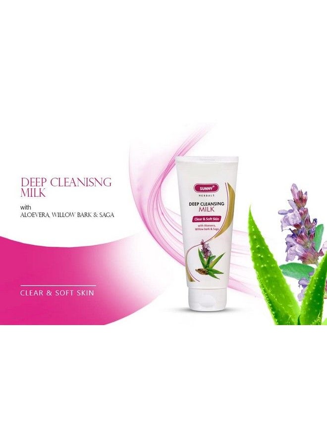 Sunny Deep Cleansing Milk With Aloevera Penetrates Deep Into Skin Removes Dirt Grime & Makeup Soothes & Calms Sensitive Skin ; For A Charming & Perfect Look ; All Skin Types 100Ml  - Image 5