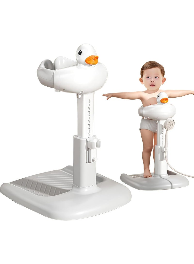 Baby Bath Stand Adjustable Height with Anti-Slip Base, Portable Foldable Infant Bath Support, Freestanding Bathtub Stand with Safety Handle, Lightweight Durable Design for Babies 5–36 Months - Image 1