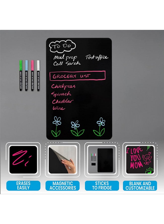 cinch! Cinch 12x8 Fridge Whiteboard Magnetic - Plus 4 Markers - White Board for Fridge, Magnetic Fridge Dry Erase Board, Magnete Whiteboard for Fridge Magnetic Organizer & Planner  - Image 2