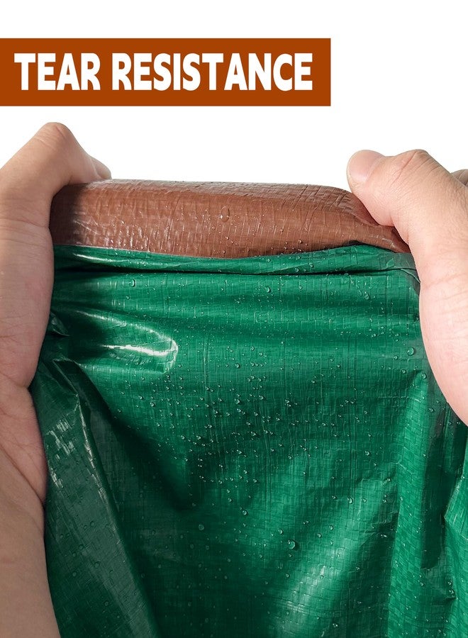 MVPNET Tarp 8x10 ft 100% Waterproof 7mil Durable Grommets and Reinforced Edges,Uv Resistant,Green/Brown Tarp,Emergency Rain Shelter,Outdoor Cover and Camping Use - - Image 4