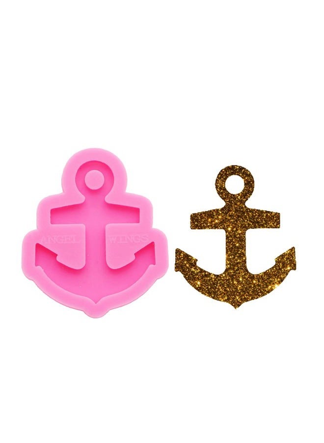 Angel Wings Shiny Glossy Anchor Silicone Molds Making Keychain Polymer Clay Mold Necklace Epoxy Resin Jewellery Silicone Mold Resin Crafting Mold for Keychains Mould - Image 1