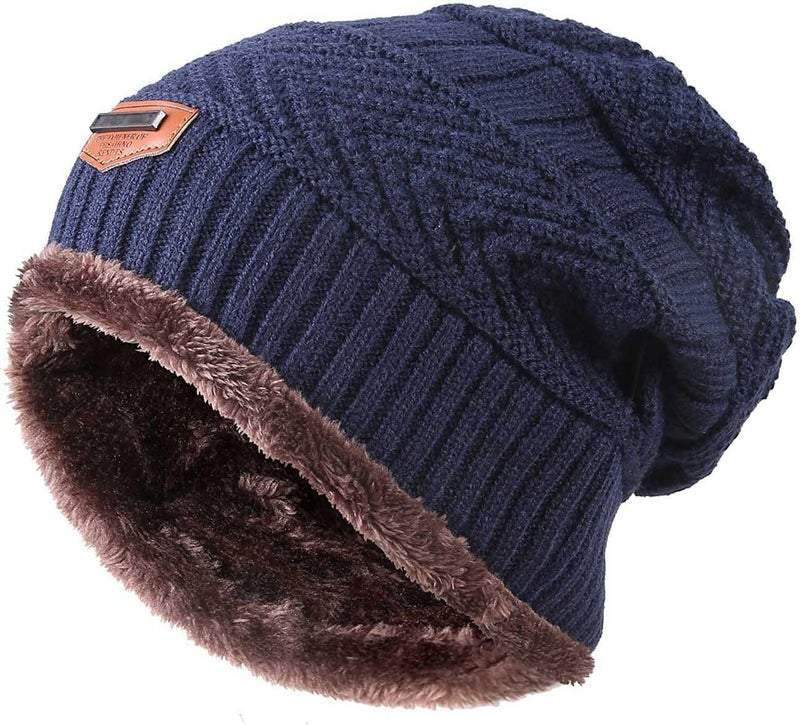 HINDAWI Winter Beanie Hat for Boys Girls (5-14 Years) Slouchy Beanie Windproof Warm Knit Kids Skull Cap - Image 1