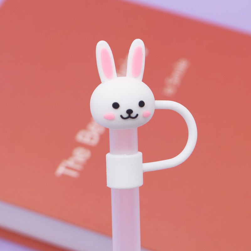 New 7 8 10Mm Large Diameter Dust-Proof Straw Cap Cute Cartoon Recyclable Straw Sleeve Direct Supply - Image 1