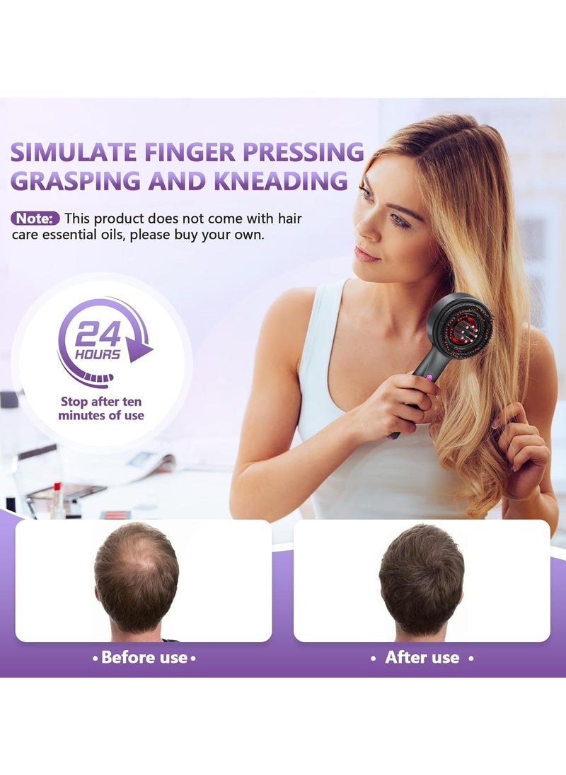 JAJEEK 3-in-1 Electric Scalp Massager Brush & Hair Oil Applicator | Waterproof IPX7 Head Scrubber for Deep Cleaning, Hair Growth & Stress Relief | USB Rechargeable Massage Tool | Travel-Friendly Relaxation Device for Men & Women – Black - Image 4