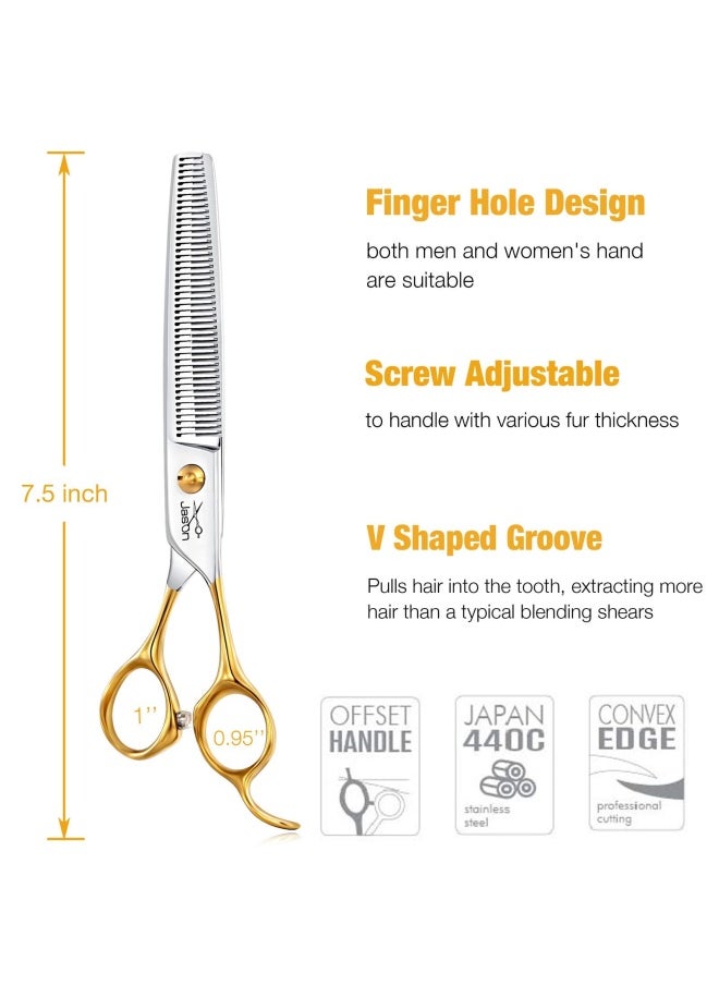 Jason JASON 7.5  Thinning Shears for Dogs 40-Teeth Dog Grooming Blending Shear Professional Pet Thinners Blender Scissors T Kit for Groomers  - Image 3