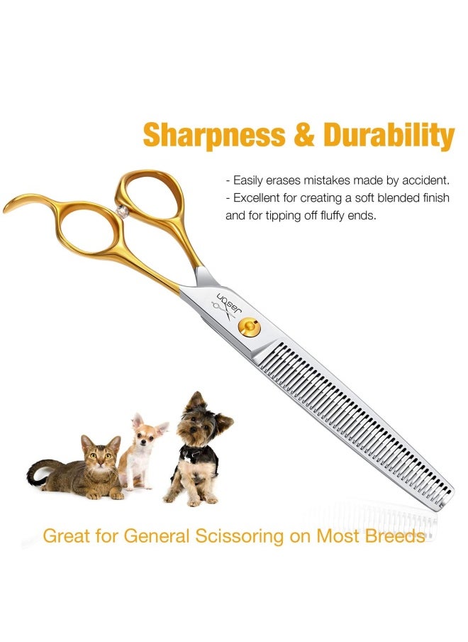 Jason JASON 7.5  Thinning Shears for Dogs 40-Teeth Dog Grooming Blending Shear Professional Pet Thinners Blender Scissors T Kit for Groomers  - Image 4