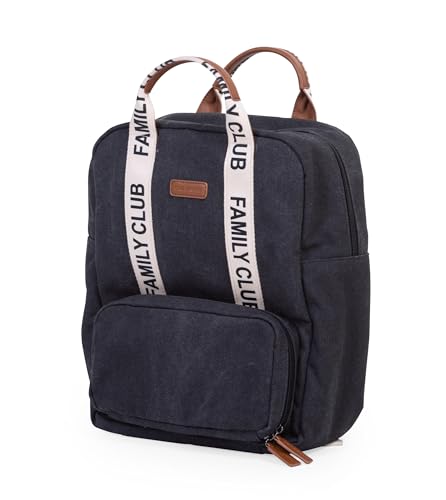 Childhome Family Club Signature Backpack WaterRepellant Family Travel Backpack Includes Changing Pad Stroller Hooks and Trolley Belts Black - Image 1