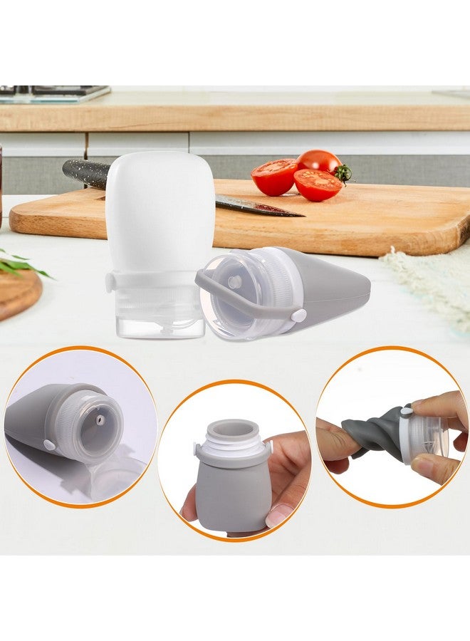 RONRONS 1Oz Silicone Travel Bottles, Sauce Salad Dressing Bottles Ketchup Condiment Container Small Tsa Approved Squeeze Bottles For Toiletries, Leak Proof Shampoo Conditioner (4 Pieces) - Image 2