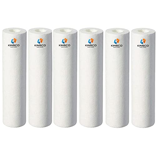 Kinsco Genuine 10 Inch Spun Filter Cartridge Compatible for 10 Inch Pre-Filter Housing of Water Purifier (6) - Image 1