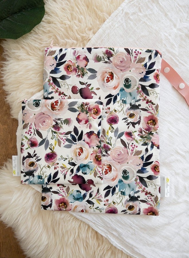 Itzy Ritzy Sealed Wet Bag with Handle - Wet Bag for Travel, Swimsuits, Cloth Diapers, Gym Clothes & Toiletries - Washable & Reusable with Water Resistant Lining - Measures 11” x 14” (Blush Floral) - Image 4